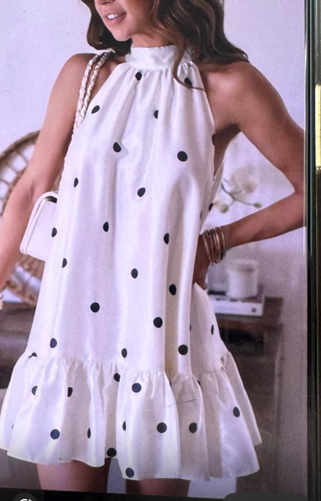 VESTIDO BLANCO MOTEADO