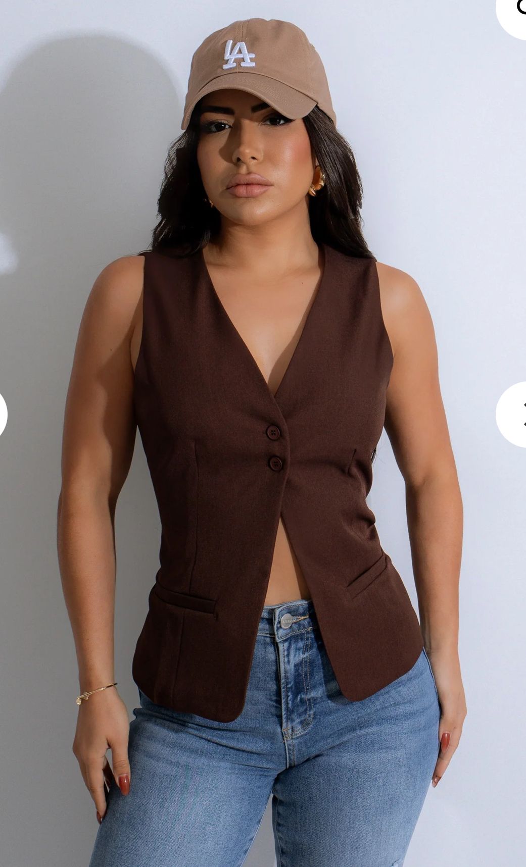 CHALECO/TOP MARRON